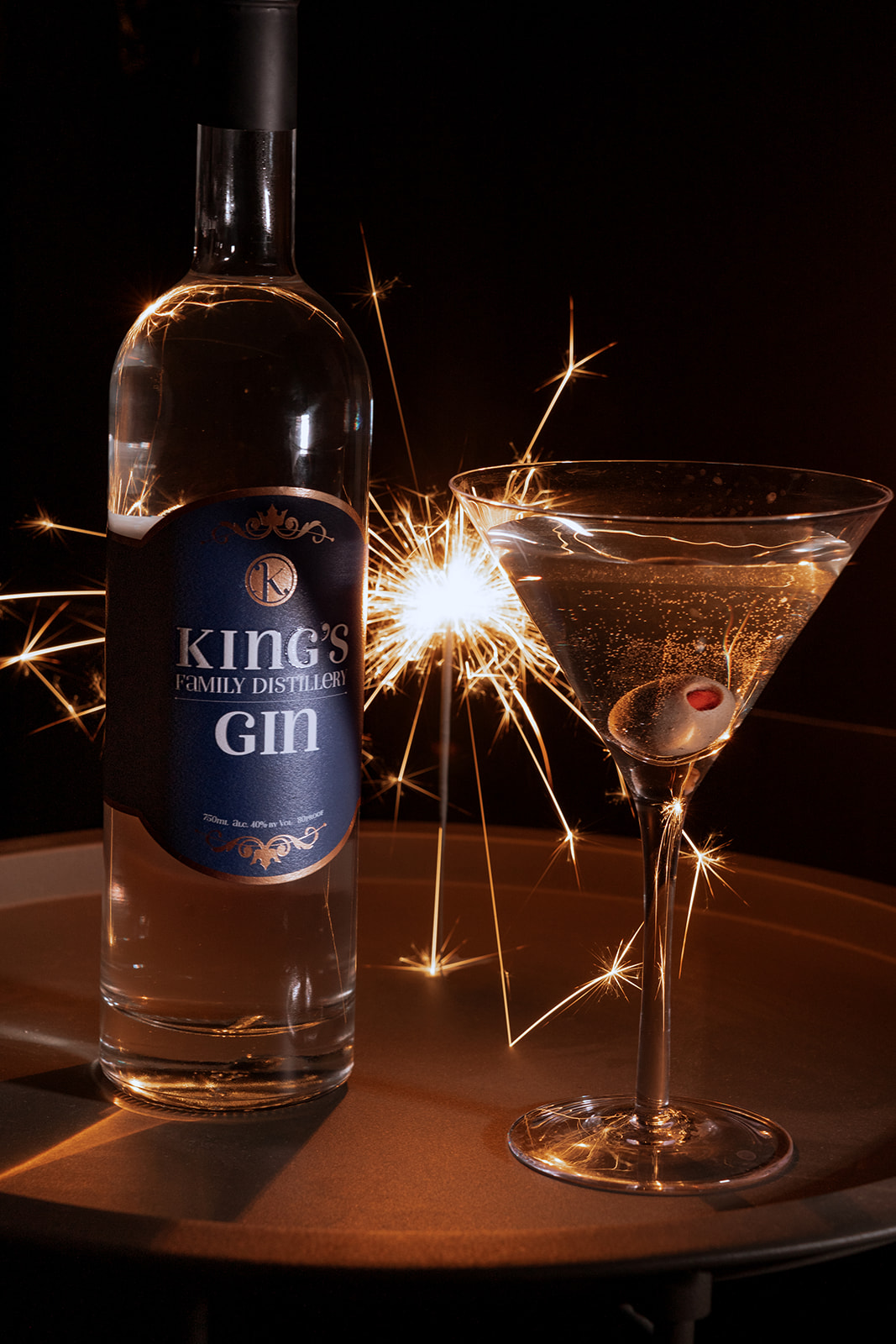 Dry Martini with a sparkler